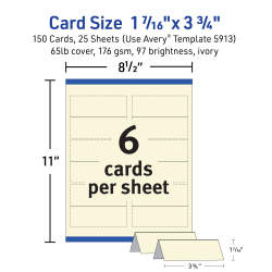 Avery Small Tent Cards Uncoated Ivory Two Sided Printing 2 X 3 1 2 160 Cards 5913
