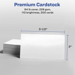 80 lb 3.5"x 2" Inkjet 5 Sheets 50 Business Cards Blank Laser New!