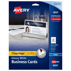 Avery Clean Edge Business Cards Glossy Matte Back 200 Cards 8859 Avery Com