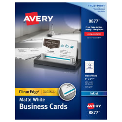 Avery Clean Edge Business Cards Matte Two Sided Printing 400 Cards 8877