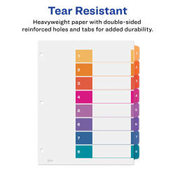 Avery® Ready Index® 8 Tab Binder Dividers, Customizable Table of Contents,  Multicolor Tabs, 3 Sets (11071)