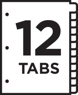 Avery® Ready Index® 12 Tab Binder Dividers, Multicolor Tabs ...