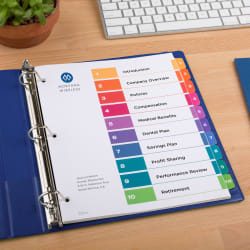 10-Tab 11082 3 Sets Avery EcoFriendly Ready Index Table of Contents Dividers 10-Tab 11082 3 Sets Avery EcoFriendly Ready Index Table of Contents Dividers