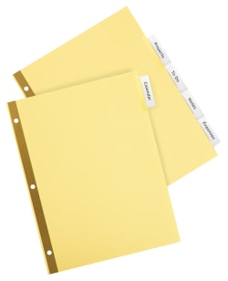 Avery Big Tab Insertable Dividers Buff Paper Clear Tabs 5 Tab Set 11110