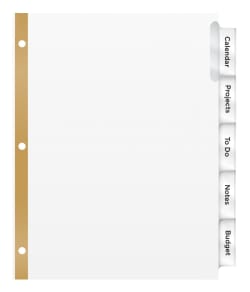 Avery Big Tab Insertable Dividers Clear Tabs 5 Tab Set 11122