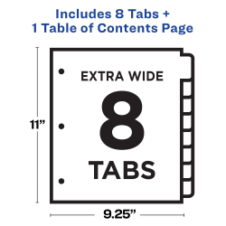 8 Tab Extra Wide Dividers Download - Marbig A4 Extra Wide Reinforced Manilla Divider 1 10 Tab ...