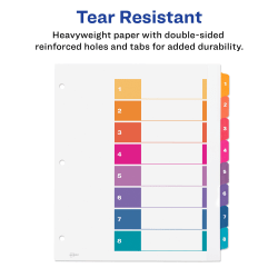 Avery Ready Index 8 Tab Extra Wide Binder Dividers Multicolor Tabs 1 Set 11163 Avery Com