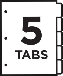 Avery Ready Index 5 Tab Binder Dividers Customizable Table Of Contents Multicolor Tabs 6 Sets 11187