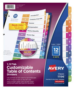 Avery Big Tab™ Large Label Dividers 8 Tabs, 4 Sets (14439 ...
