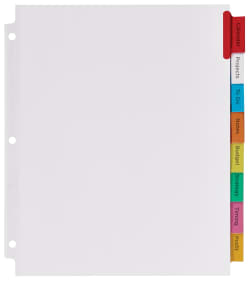 Avery Big Tab Insertable Extra Wide Dividers 8 Tab Set Multicolor 11222