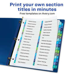 Avery Ready Index 32 Tab Double Column Binder Dividers Multicolor Tabs 1 Set 11322 Avery Com