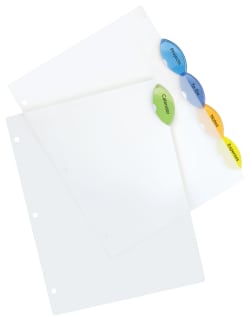 Avery Style Edge Insertable Plastic Dividers 5 Tab Set Multicolor 11387