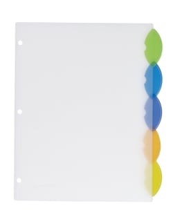 Avery Style Edge Insertable Plastic Dividers 5 Tab Set Multicolor 11387