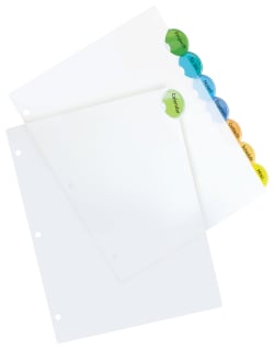 Avery Style Edge Insertable Plastic Dividers 8 Tab Set Multicolor 11388