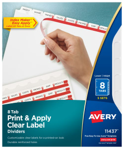 Avery Print & Apply Dividers 25 Sets (11447) | Avery.com