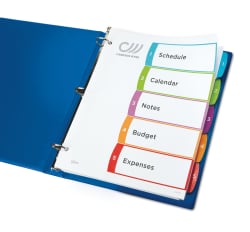 Avery Customizable Table Of Contents Dividers Ready Index Printable Section Titles Preprinted 1 5 Arched Multicolor Tabs 1 Set 11840