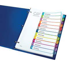 Avery Ready Index 12 Tab Binder Dividers Customizable Table Of Contents Contemporary Multicolor Tabs 1 Set 11843