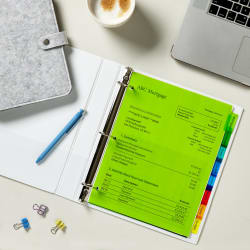 Avery® 8-Tab Binder Dividers, Big Tab™ Insertable Plastic Dividers,  Multicolor, 1 Set (11901)