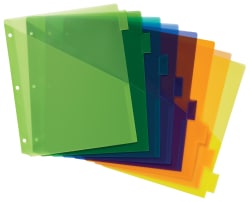 1 Set 8 Multicolor Tabs 11903 Avery Big Tab Insertable Plastic Dividers with Pockets