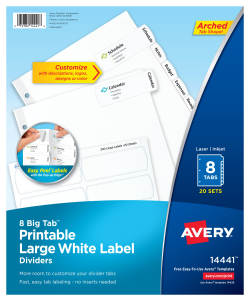 Avery Big Tab Large Label Dividers 8 Tabs 4 Sets 14439
