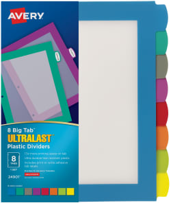 1 set 3 tabs Avery Spiral Slide-In Plastic Bookmark Divider