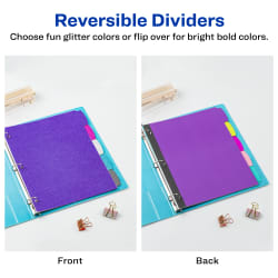 Avery Big Tab Reversible Fashion Dividers 5 Tabs 1 Set Assorted Glitter 24928 for sale online 
