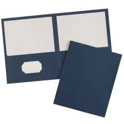 25 Set Office Paper File Two Pocket Folders Business Card Holder Info Dark Black
