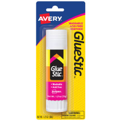 Avery Glue Stic, Washable, Nontoxic, Permanent Adhesive, 1.27 oz., 1 Stick  (00196) 
