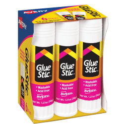 Glue Stic, Washable, Nontoxic, Permanent Adhesive, 1.27 oz., 1 Stick -  AVE00191, Avery Products Corp