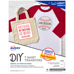 Avery Stretchable Fabric Transfers Matte 8 1 2 X 11 5 Labels 3302