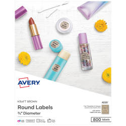  Avery Self-Adhesive Hole Reinforcement Stickers, 1/4