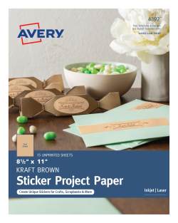 Avery Printable Sticker Paper, Glossy Clear, 8-1/2 x 11, Laser and Inkjet  Printers, 7 Sheets (4397)