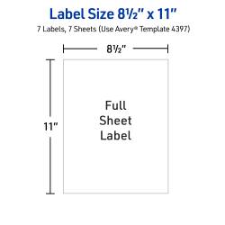 Avery Sticker Project Paper Permanent Adhesive Glossy Clear 8 1 2 X 11 7 Labels 4397