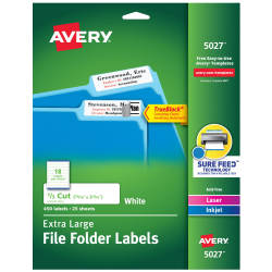 Avery File Folder Labels 2 3 X 3 7 16 150 Labels 8478