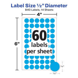 Avery® Color-Coding Removable Labels, 1/2 Inch Round Stickers ...