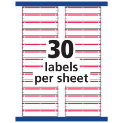 Trueblock File Folder Labels 2 3 X 3 7 16 1 500 Printable Labels Permanent Adhesive White Red 5066 Avery Com