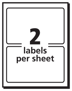32 LABELS PRINT OF WRITE BINDER LABELS 2 1/2" X 4" RED BORDER PERMANENT AVERY