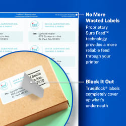 Avery Trueblock Shipping Labels Sure Feed Technology Permanent Adhesive 3 1 3 X 4 600 Labels 5164