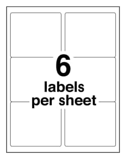 Avery Repositionable Shipping Labels Sure Feed Technology Repositionable Adhesive 3 1 3 X 4 150 Labels 58164