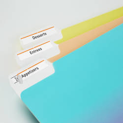 TrueBlock® File Folder Labels, 2/3” x 3-7/16”, 750 Printable Labels,  Permanent Adhesive, White/Orange (5166)