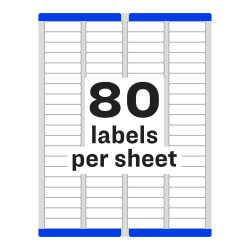40000 80UP Address Labels Laser Ink Jet 80 Lables Per Sheet 1.75x0.5 500 Sheets 