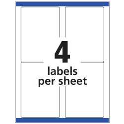 Avery Trueblock Shipping Labels Sure Feed Technology Permanent Adhesive 3 1 2 X 5 100 Labels 8168