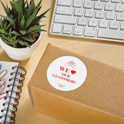 Avery® High Visibility Round Labels with Sure Feed™ for Laser Printers,  2-1/2