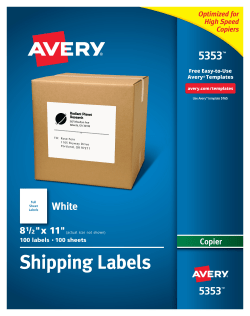 Avery 8165 Shipping Labels Permanent Adhesive 25 Labels