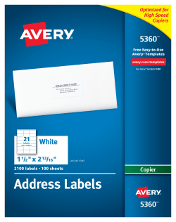 Avery Address Labels For Copiers Permanent Adhesive 1 1 2 X 2 13 16 2 100 Labels 5360