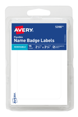 Avery Self-Adhesive Removable Name Badges, Handwrite Only, 15 ...