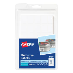 Avery Removable Labels Removable Adhesive Handwrite 5 8 X 7 8 1 000 Labels 5424