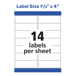 1-1//3 x 4 700 Labels Avery 5522 White Weatherproof Laser Shipping Labels