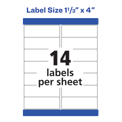 Laser labels 14 per sheet