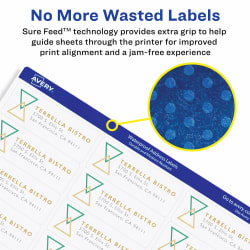 Avery® Waterproof Labels with Ultrahold® Permanent Adhesive, 3-1/3